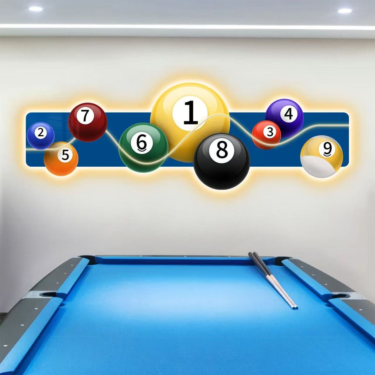 Table Tennis No 1 - لوحة ديكور لقاعة البلياردو مع إضاءة