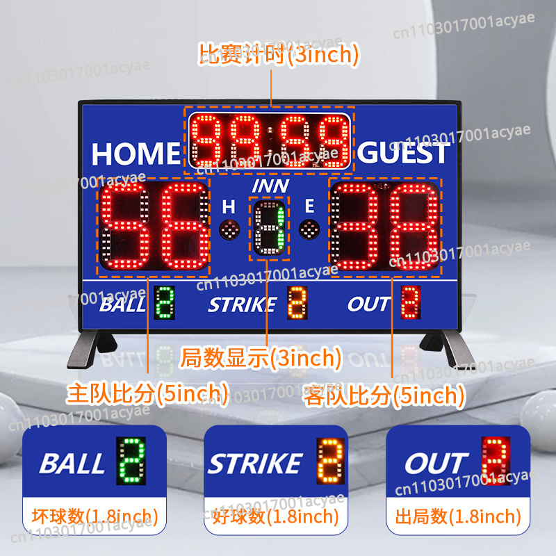 Table Tennis Scoring - لوحة نتائج رياضية، مع مؤشر الوقت